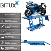 19471Podnośnik motocylkowy nożycowy hydrauliczny z pompką nożną 464kg