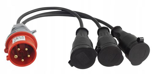 PRZEJŚCIÓWKA Z WTYKU 32A/5 400V NA 3 GNIAZDA 230V na Arena.pl