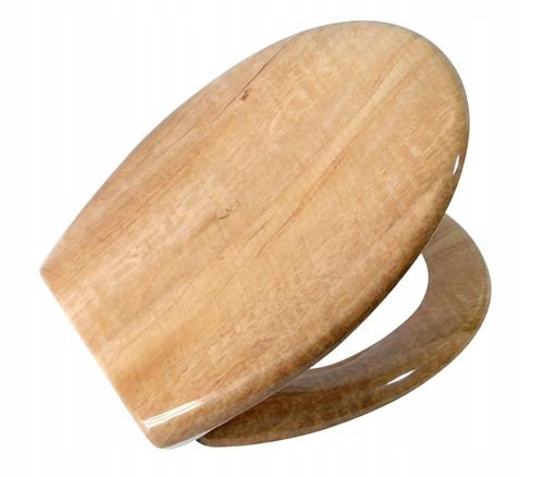 DESKA WC KLOZETOWA SEDESOWA WOLNOOPADAJĄCA NADRUK DĄB DREWNO TWARDA ESTIVA na Arena.pl