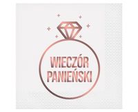 Serwetki papierowe Wieczór  Panieński pierścionek białe, 20 szt.