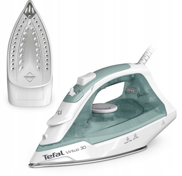 Żelazko parowe TEFAL Virtuo FV2C42 2000W boost 120g/min stopa ceramiczna zdjęcie 1