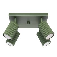 Lampa sufitowa zielona kwadratowa 25 cm 4 reflektorki karbowane Sollux