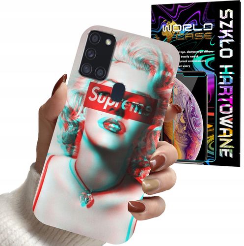 ETUI DO SAMSUNG A21s - Monroe MODNE KOBIECE WZORY + SZKŁO na Arena.pl