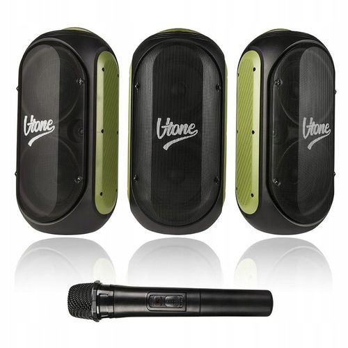 GŁOŚNIK BLUETOOTH USB SD FM AUX PRZENOŚNA KOLUMNA BOOMBOX KARAOKE MIKROFON na Arena.pl