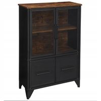 Komoda szafka do sypialni witryna czarna LOFT 70cm