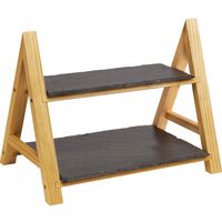 Dwupoziomowy stojak łupkowy na przekąski 300x120 i 300x200 mm