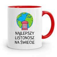 Kubek Czerwony Prezent Dla Listonosza Najlepszy Z Nadrukiem Ze Zdjęciem