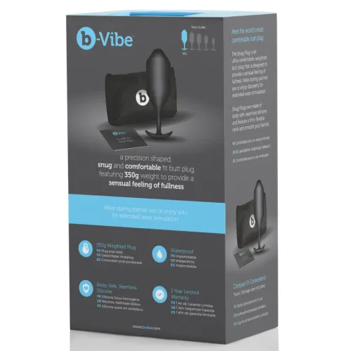 b-vibe snug plug 5 black - silikonowy ciężki model anatomiczny 371g na Arena.pl