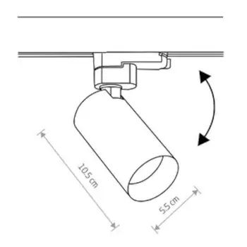 Reflektorek do systemu szynowego 3-fazowy Mono 10235 tuba czarna zdjęcie 4