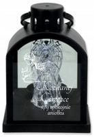 Latarenka LED znicz czarny z grawerem personalizowany napis DLA CÓRKI