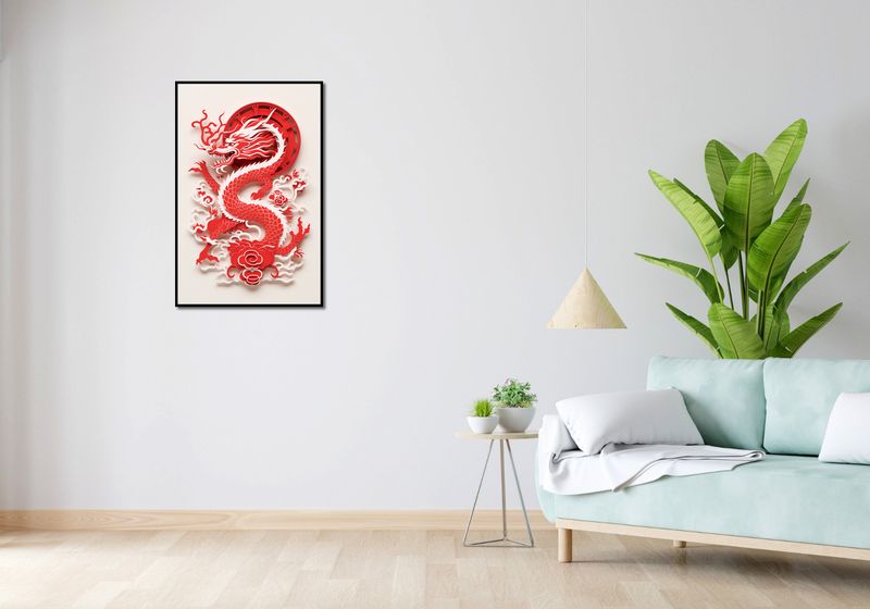 Plakat 56,6x86,4cm Czerwony Smok zdjęcie 4