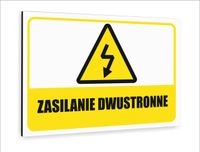 Tabliczka znak informacyjny dibond nadruk UV 30x20 ZASILANIE DWUSTRONNE