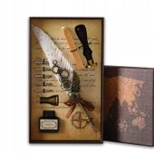 ZESTAW do KALIGRAFII Wosk do PIECZĘCI PIÓRO TUSZ