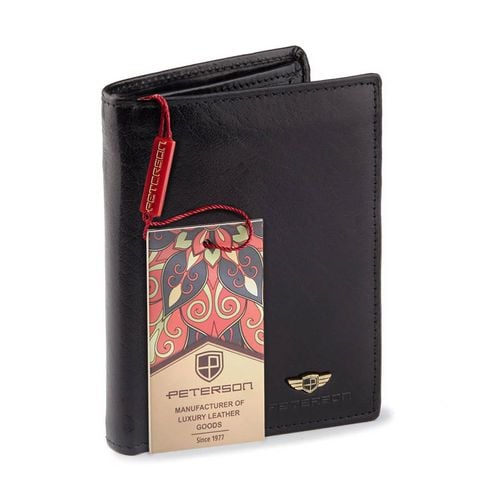 skórzany portfel męski na karty bez zapięcia - peterson na Arena.pl