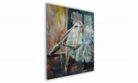 OBRAZ NA SZKLE KWADRATOWY 30x30cm  006 Baletnica wiążąca baletki