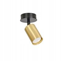 Lampa sufitowa punktowa regulowana czarna złota reflektor Emibig