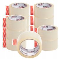 TAŚMA PAKOWA BEZBARWNA 48/50y klejąca transparent mocna Pakova 12szt