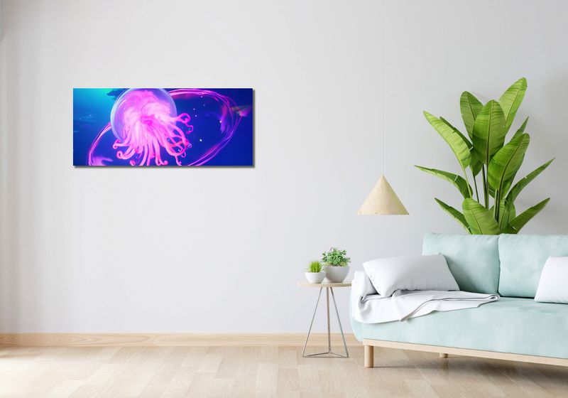 Obraz 100x40cm Neonowa Meduza zdjęcie 2