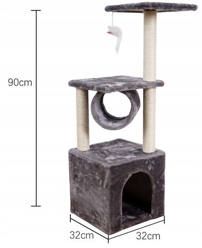 Drapak drzewko wieża dla kota duży domek budka legowisko słupek mysz walec na Arena.pl