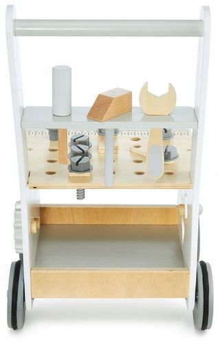 Drewniany Warsztat Dla Dzieci 3w1 Chodzik Pchacz Wózek 47 elementów Solidny na Arena.pl