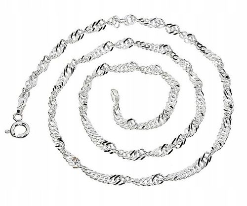 ŁAŃCUSZEK SREBRNY DAMSKI 925 NASZYJNIK SREBRNY SINGAPUR SREBRO 925 na Arena.pl