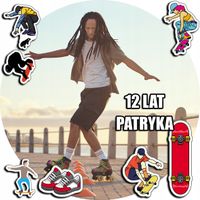 OPŁATEK NA TORT 30CM - DESKOROLKI DESKA ROLKI + IMIĘ + GRATIS! 24CM 26CM