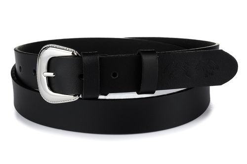 Beltimore Skórzany Damski Pasek Do Spodni 3 Cm Czarny U56 na Arena.pl