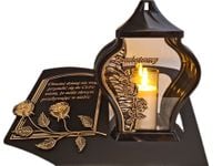 PAMIĘTAMY ZNICZ LAMPION NA GRÓB FAR M CZARNY SKOS SENTENCJA+ ŚWIECA