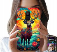 ETUI DO SAMSUNG A6 2018 - KOLOROWE WZORY JELEŃ ŁOŚ ZWIERZĘTA LEŚNE