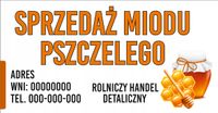 BANER reklama 80x130 cm SPRZEDAŻ MIODU RHD plakaty Twoje LOGO wyprzedaż
