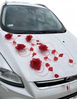 Dekoracja samochodu ozdoby na auto do ślubu płatki
