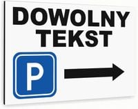 Tabliczka znak informacyjny 40x30 Biała DOWOLNY NAPIS Nierdzewna NADRUK UV