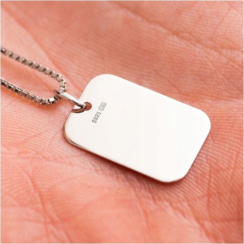 Nieśmiertelnik z grawerem z imionami rodziny męski naszyjnik srebro 925 na Arena.pl