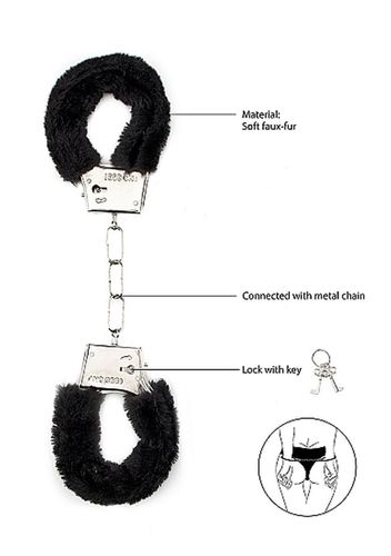 furry handcuffs - black na Arena.pl