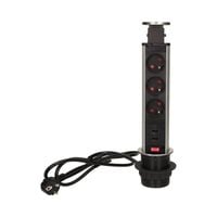 gniazdo meblowe 3x2p+z blatu 6cm blok inox 1,8m - on-ae-1348