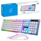 ZESTAW KLAWIATURA GAMINGOWA MYSZ PODŚWIETLANA RGB