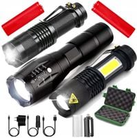 3x LATARKA TAKTYCZNA LED wojskowa SURVIVALOWA MOCNA CREE ZESTAW