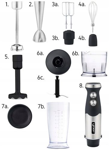 8w1 Blender ręczny Wielofunkcyjny Yoer +Tytanowe ostrza 1500W +14 ELEMENTÓW na Arena.pl