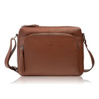 torebka damska na ramię skórzana koniakowa klasyczna