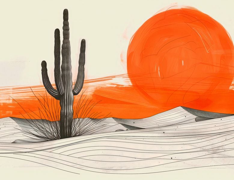 Plakat 65x50cm Kaktus Saguaro zdjęcie 1
