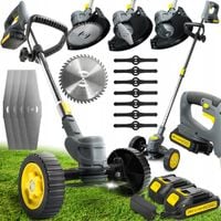 PODKASZARKA DO TRAWY KOSA AKUMULATOROWA ELEKTRYCZNA OGRODOWA 2x AKU + KOŁA