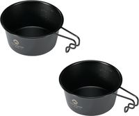 Kubek kempingowy stalowy Sierra Cup 450ml 2 sztuki czarny do gotowania