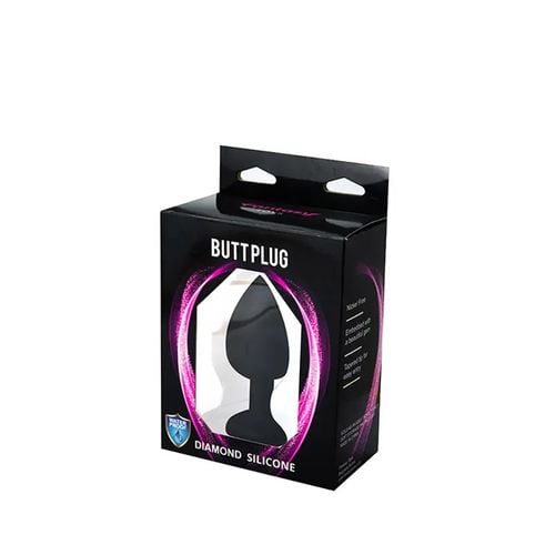 black large heart-shaped butt plug with white crystal na Arena.pl
