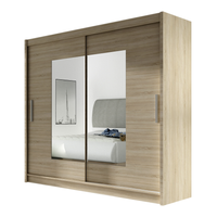 Szafa przesuwna Bega VII z lustrem 180cm - pojemna garderoba - SONOMA