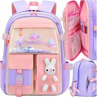 PLECAK SZKOLNY DZIECIĘCY TORNISTER DLA DZIEWCZYNKI DUŻY RÓŻOWY 1-3 KLASA