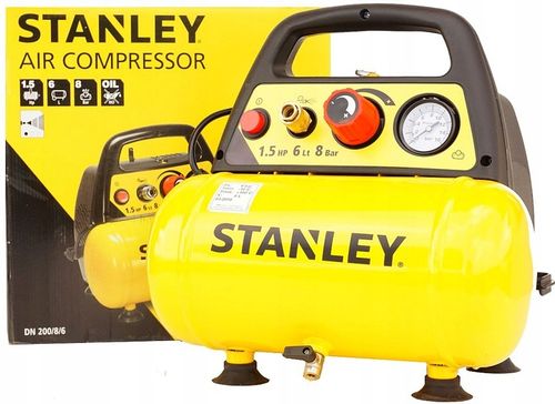 STANLEY KOMPRESOR BEZOLEJOWY SPRĘŻARKA 6L 8 bar na Arena.pl
