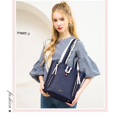 NUCELLE Stylowy granatowy shopper na Arena.pl