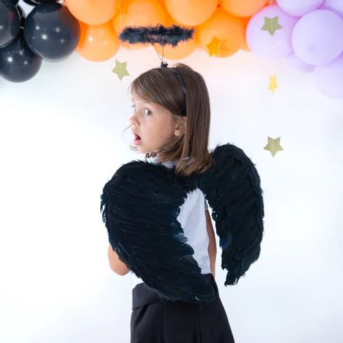 Skrzydła anioła czarne strój przebranie aniołka 45x35 cm na Arena.pl