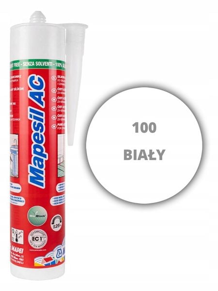 SILIKON MAPEI MAPESIL AC 310ml biały 100 zdjęcie 1