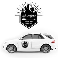 NAKLEJKA NA SAMOCHÓD TERENOWY dekoracyjna Adventure napis góry KAMPER 35 cm